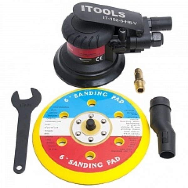 ITOOLS/ IT-152-2,5-H15-V Машинка шлифов.пневматич.,орбита 2,5мм,подложка 152мм  15 отв.